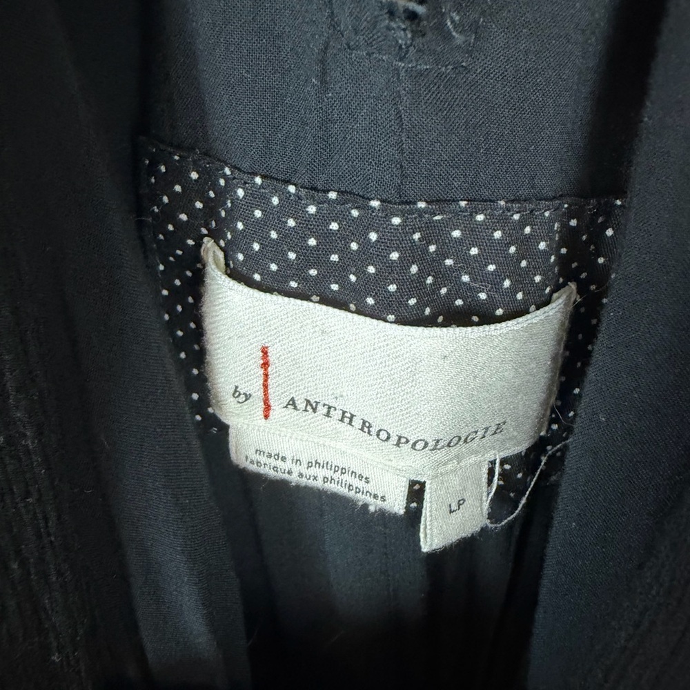 Anthropologie Bionda Plisse Jumpsuit Black Wide Leg Size Large L Petite - Picture 6 of 8